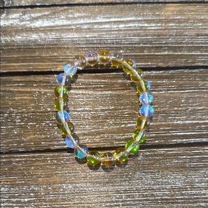 Yellow Iridescent Beaded Bracelet
